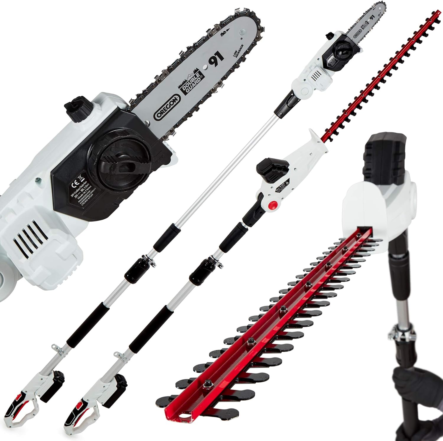NETTA 2in1 20V Cordless Pole Telescopic Chainsaw and Hedge Trimmer