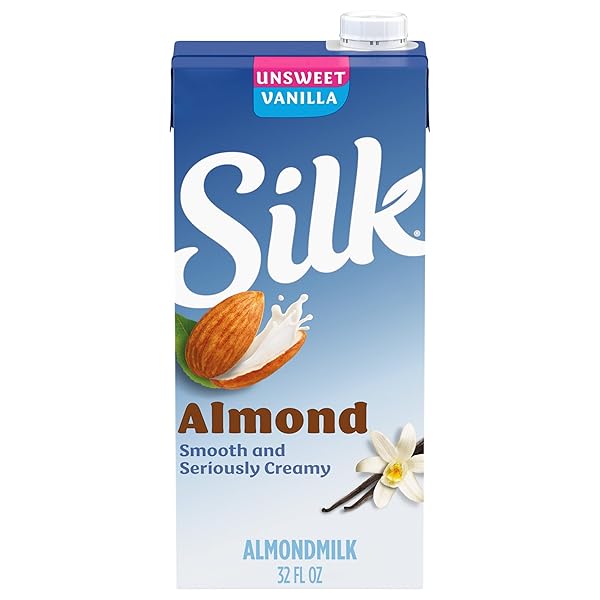 SILK SHELF-STABLE ALMONDMILK, UNSWEETENED VANILLA, DAIRY-FREE, VEGAN, NON-GMO...