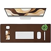 ALOANES Waterproof Mouse Pad with Durable Stitched Edge, XXXL Gaming Keyboard Pad, Non-Slip Rubber Base Mouse Mat, Extended Desk pad for Gamer, Office & Home, Brown Mousepad 35.4"x 15.7"x 0.12"