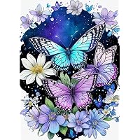 DPHERO Kit Diamanti 5D Farfalla - Quadro Fai Da Te Con Diamanti Rotondi, Tela 12x16 Pollici, Completo Di Strumenti, Per Adulti E Bambini