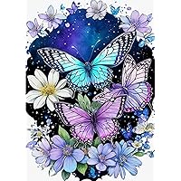 DPHERO Kit Diamanti 5D Farfalla - Quadro Fai Da Te Con Diamanti Rotondi, Tela 12x16 Pollici, Completo Di Strumenti, Per Adulti E Bambini