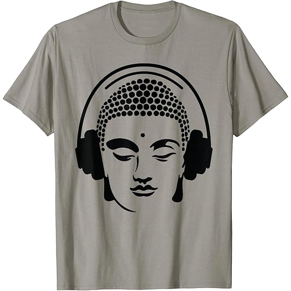 Amazon.com: Chilling Buddha with Headphones T-Shirt T-Shirt
