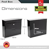 Burg-Wachter MB02BK Black Post Box Wall Mounted Galvanised Steel Lockable view 4
