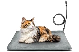 Outdoor Pet Heating Pad for Dog & Cat, Multi-Size Waterproof Heated Cat Dog Bed for Outside, Pet Heater Warmer Mat Blanket wi