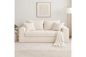 cidludto Convertible Sofa Bed, 3 in 1 Loveseat Folding Couch Bed Foldable - Chaise Lounge Chair & Floor Futon Sleeper, Corduroy Pull Out Sofa Bed with 4 Pillows for Living Room, Beige