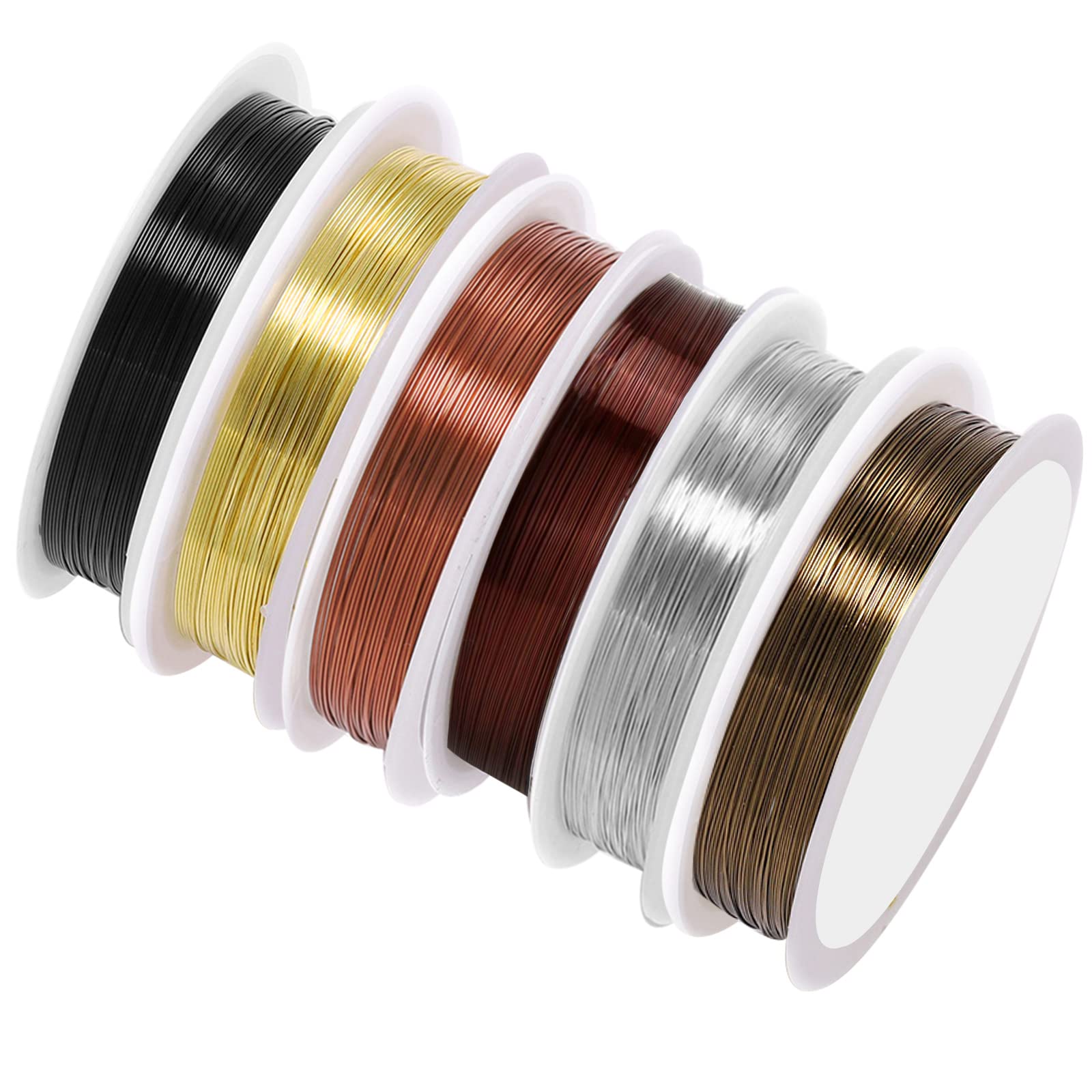 6 Rolls Jewelry Making Wire, 0.3mm Jewelry Beading Wire Thin Jewellery for Ring Making Wires Tarnish Resistant Bare Copper Jewelry Wire Craft Metal for Jewellery Making DIY(10m Per Roll)