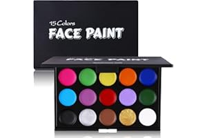 BADCOLOR 15 Colors Cream-Blendable Face Paint, Professional Face Painting Kit for Adult Kids Dress Up, Full Coverage Washable Facepaint for Halloween SFX Special Effects Cosplay Parties Stage