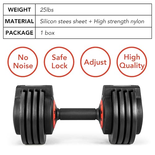 Lituuer 25/55 Lbs Pair Adjustable Dumbbell Set, Fast Adjust...