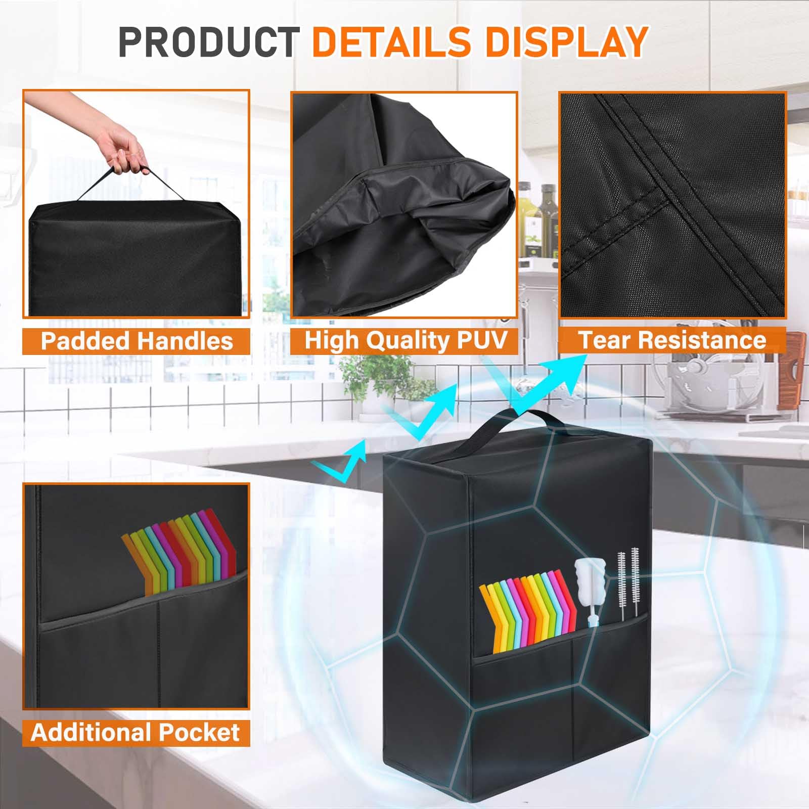 lasesasies Juicer Cover, Waterproof and Dustproof, Compatible with Ninja JC151, Black, Nylon