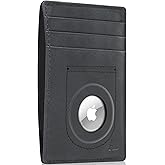 Access Denied Genuine Leather Air Tag Holder - Slim Minimalist Wallets For Men & Women - Front Pocket Thin Mens Wallet RFID Credit Card Holder Gifts For Men - Air Tag NOT Included