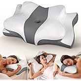 Cozyplayer True Cooling Cervical Neck Pillow for Pain Relief, Ergonomic Side Sleeper Pillow for Neck Support, Odorless Orthopedic Contour Memory Foam Pillows, Bed Pillow for Back Stomach Sleeper