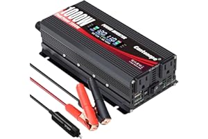 Cantonape 1000W/2000W(Peak) Car Power Inverter DC 12V to 110V/120V AC Converter with LCD Display Dual AC Outlets and Dual USB Car Charger for Car Camping Laptop Truck Black
