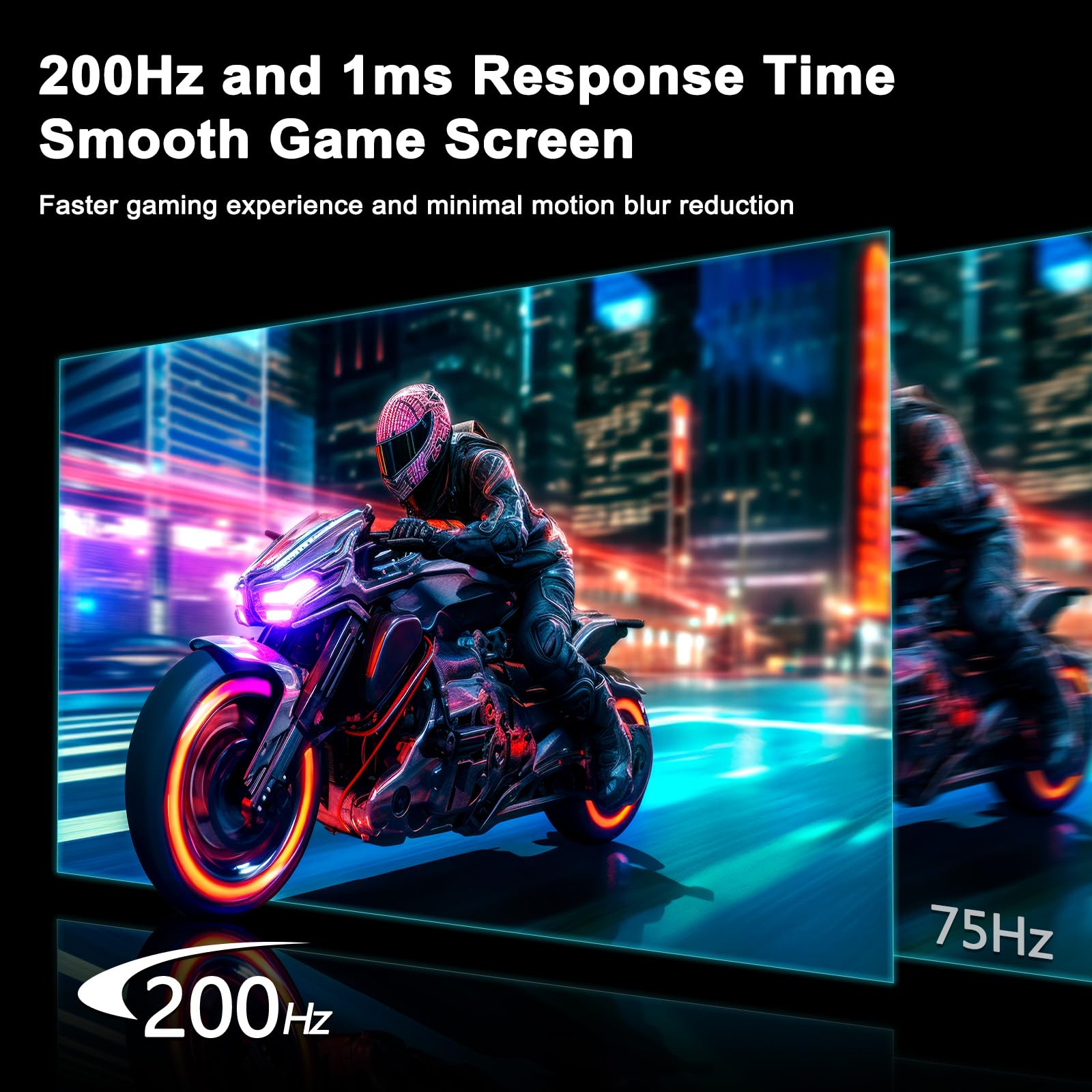 SANSUI 27 Inch WQHD 2560 x 1440 IPS Gaming Monitor, 200Hz 180Hz 1ms Computer Monitor, DP 1.2 x2 | HDMI 2.0 x2 | VESA Mount, 120% sRGB HDR Eye Care Metal Stand (DP Cable Included)