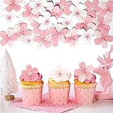 60 Pcs Edible Flowers Cake Topper Cupcake Toppers