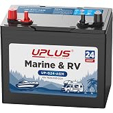 UPLUS BCI Group 24M Dual Purpose AGM Marine Battery 12V 79AH 550CCA | Starting and Deep Cycle RV &amp; Boat's Batteries, for Navigation Devices, Lights and Engines