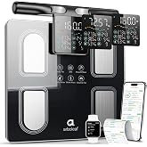 Arboleaf Body Fat Scale for Body Weight, 8-Electrode Body Composition, BMI | Retractable Handle, Dual-Frequency BIA, 400 lb Weight Capacity, Standard &amp; Athlete Modes, Muscle Mass &amp; 50 App Metrics