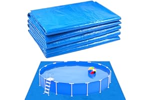 YEXEXINM 9 x 9 Ft Pool Ground Cloths,Swimming Pool Waterproof PE Swimming Pool Liner Pad for Protect Above Ground Pool Blanket for 8ft Frame Above Ground Pools Accessories Prevents Punctures