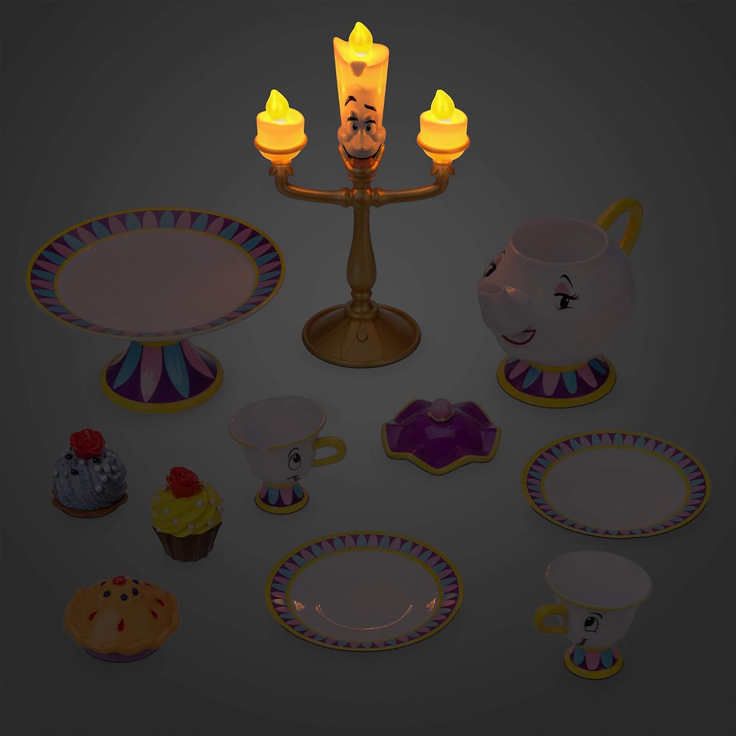 beauty and the beast tea set cart