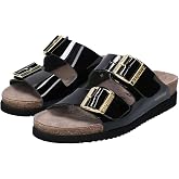 Mephisto womens Hester | Casual Breathable Leather Mules with Shock Absorbing Design, Leather-Lined Footbed, Cork Midsole &amp; Buckles