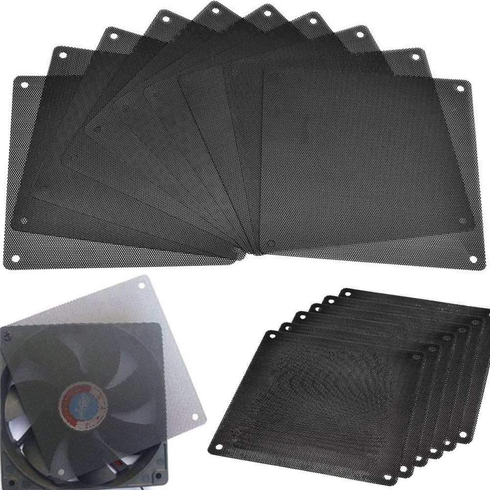 BETOY 120 mm PVC Black Computer PC Cooler Fan Dust Filter Case Cover Dustproof Computer Mesh, Pack of 20