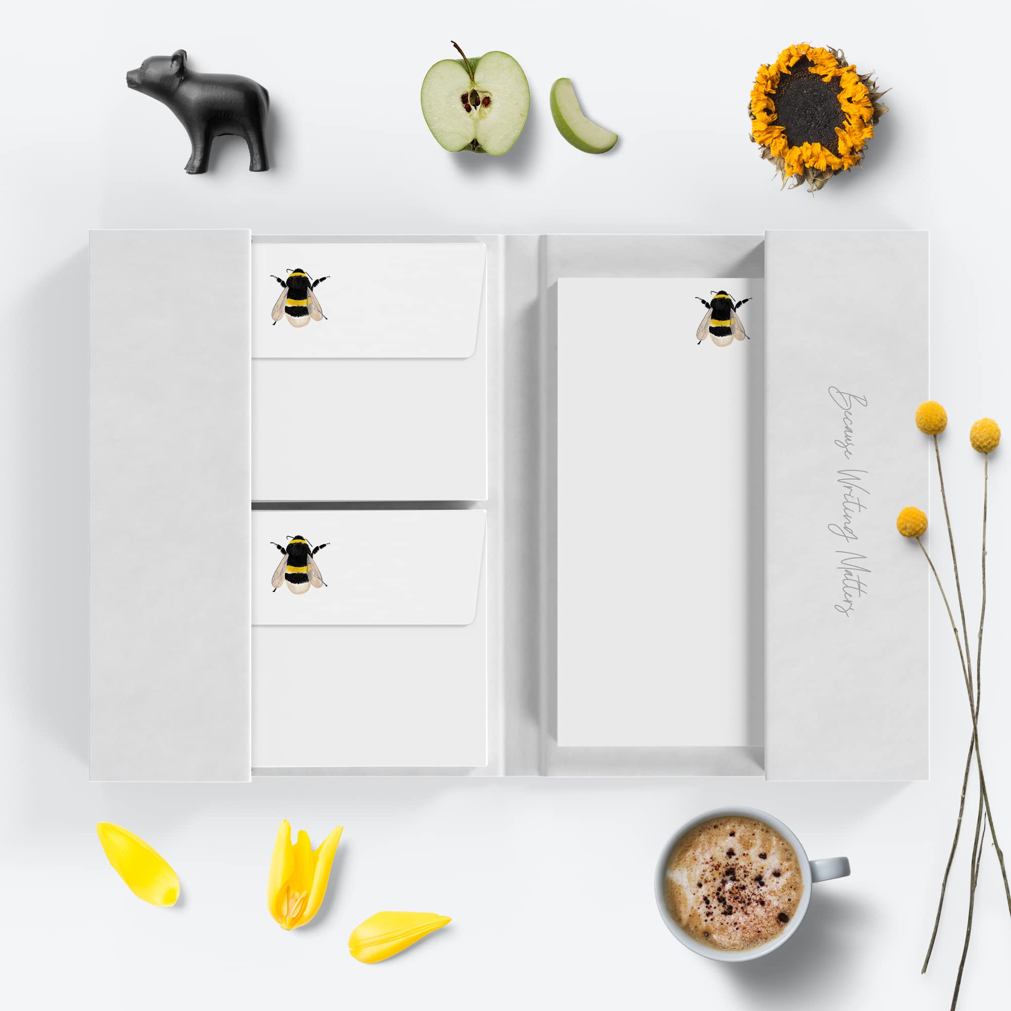 Me Loovely Bumble Bee Letter Writing Paper and Envelopes Set A5 Size Stationery Supplies for Writing & Gift | Christmas Gifts (Multipack of 20, with White Folder)