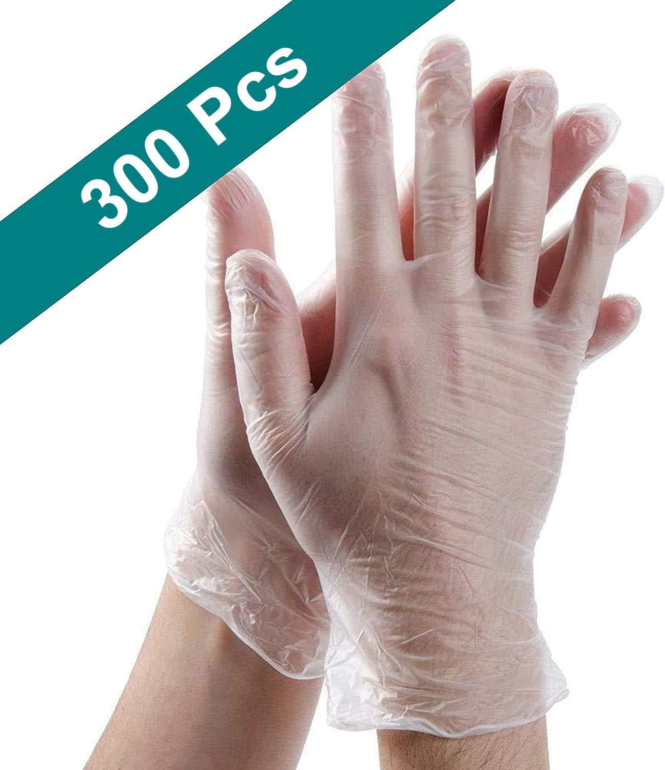 300 Piece Disposable Clear Plastic Gloves,Plastic Disposable Food Prep
