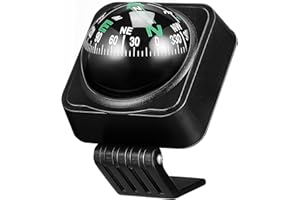 OSALADI Car Compass for Dashboard: Vehicle Compass Ball with Level Indicator, Portable Outdoor Driving Auto Dash Navigation