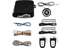 3T6B Passive Keyless Entry Car Alarm System PKE Engine Starter Push Button Vehicles Start/Stop Kit Safe Lock with 2 Smart Key (Upgrade)