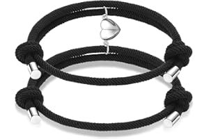 Gisamy Couples Bracelets Matching Bracelets for Couples Boyfriend Girlfriend Best Friend Heart Magnet Mutual Attraction Eternal Love