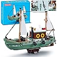 TIALLOW City Fishing Boat Building Blocks Kits, Ship Toys Sets, Suitable for Lovers of Ocean Exploration ，Creative Sailing ，Christmas Birthday Gift for Kids, Boys, Girls Age 6+(610 Pieces)