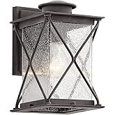 Kichler Argyle 10.25" 1 Light Outdoor Wall Light with Clear Seeded Glass in Weathered Zinc