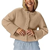GTLIAE Women's Cardigans Lightweight Button Sweaters Casual High-Folded Sleeve Knit Jacket Cozy Fashion Clothing 2025