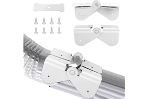 OPHJERG Gutter Downspout Hinge, 6Pcs Downspout Extension Flip-Up Zip Hinge Installation on Any Size Rectangle or Square Downspout, Rain Gutters Accessories Downspout Extension Hinge Include Screws, Clasp