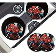 Rawan Spiderman Car Coasters, 2PCS Anti Slip Insert Coasters for Cup Holder, Universal Auto Accessories for Women & Men