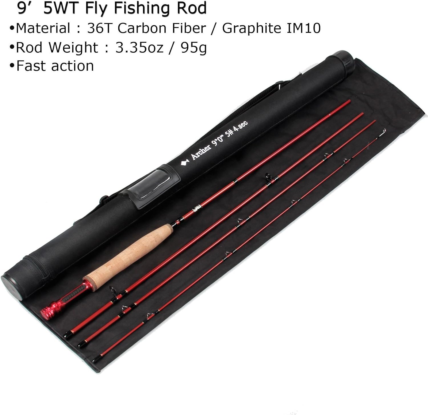 AnglerDream Archer Fly Fishing Rod 4 Section 9FT 5WT with Cordura Tube