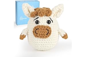 CrochetBox Crochet Kit for Beginner, Horse Easy Learn How to Crochet Stuffed Animals Gift for Adults and Kids(12+), Knitting Set with Yarn Hook Stitch-by-Stitch Video Tutorial(30%+ Yarn)