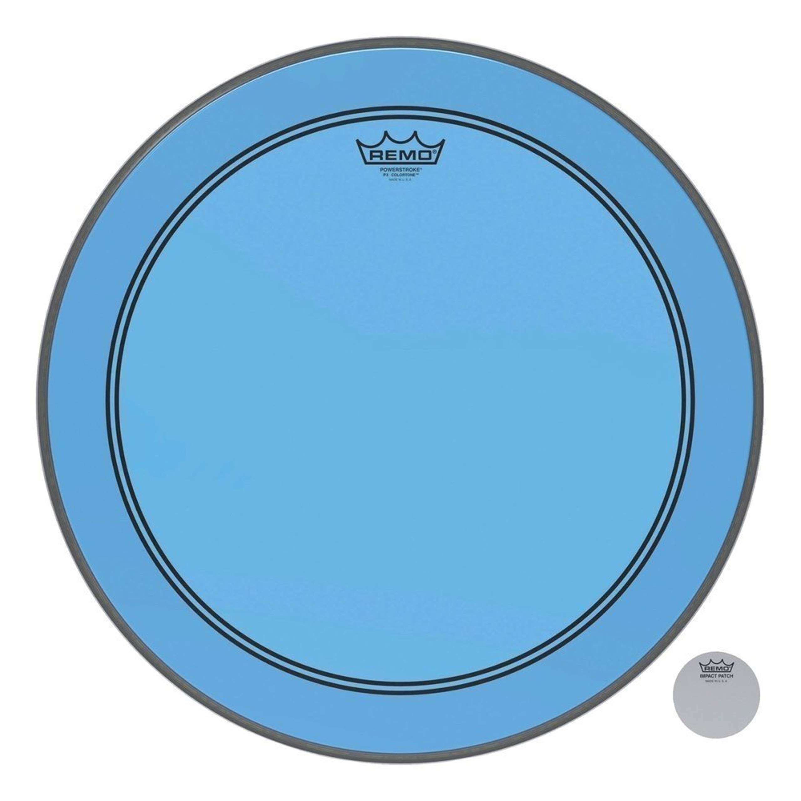 Remo Powerstroke 3 Colortone Blue Bass Schlagzeugfell Drum Head, 22" P3-1322-CT-BU