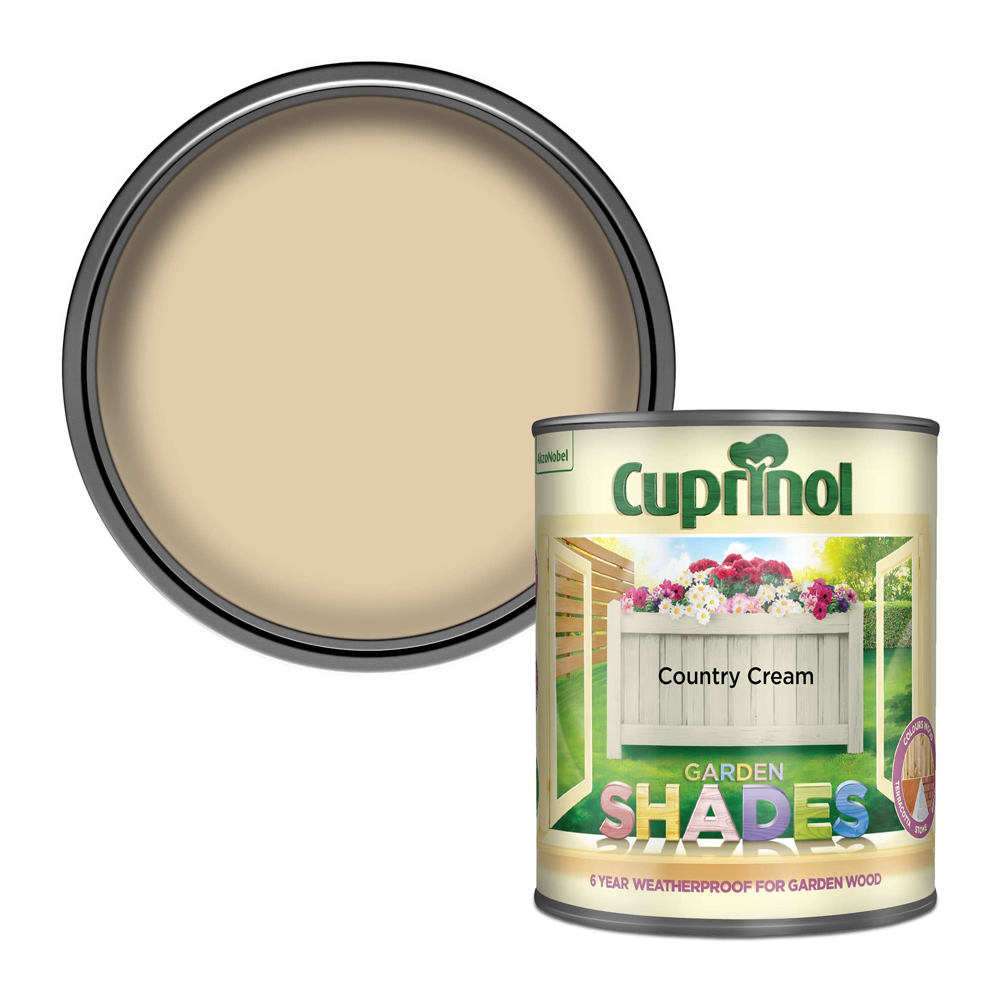 Cuprinol Garden Shades Exterior Woodcare, Country Cream, 1 Litre