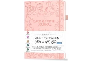 SIMSIMY Just Between You and Me Kid Journal - A Back & Forth Journal for Grown-Up & Kid / Parent & Child to Strengthen Bond, Build Communication, and Share Memories, Interactive Writing Prompts for Kids & Adults, Gift for Girls Boys, 7"X10"-Pink