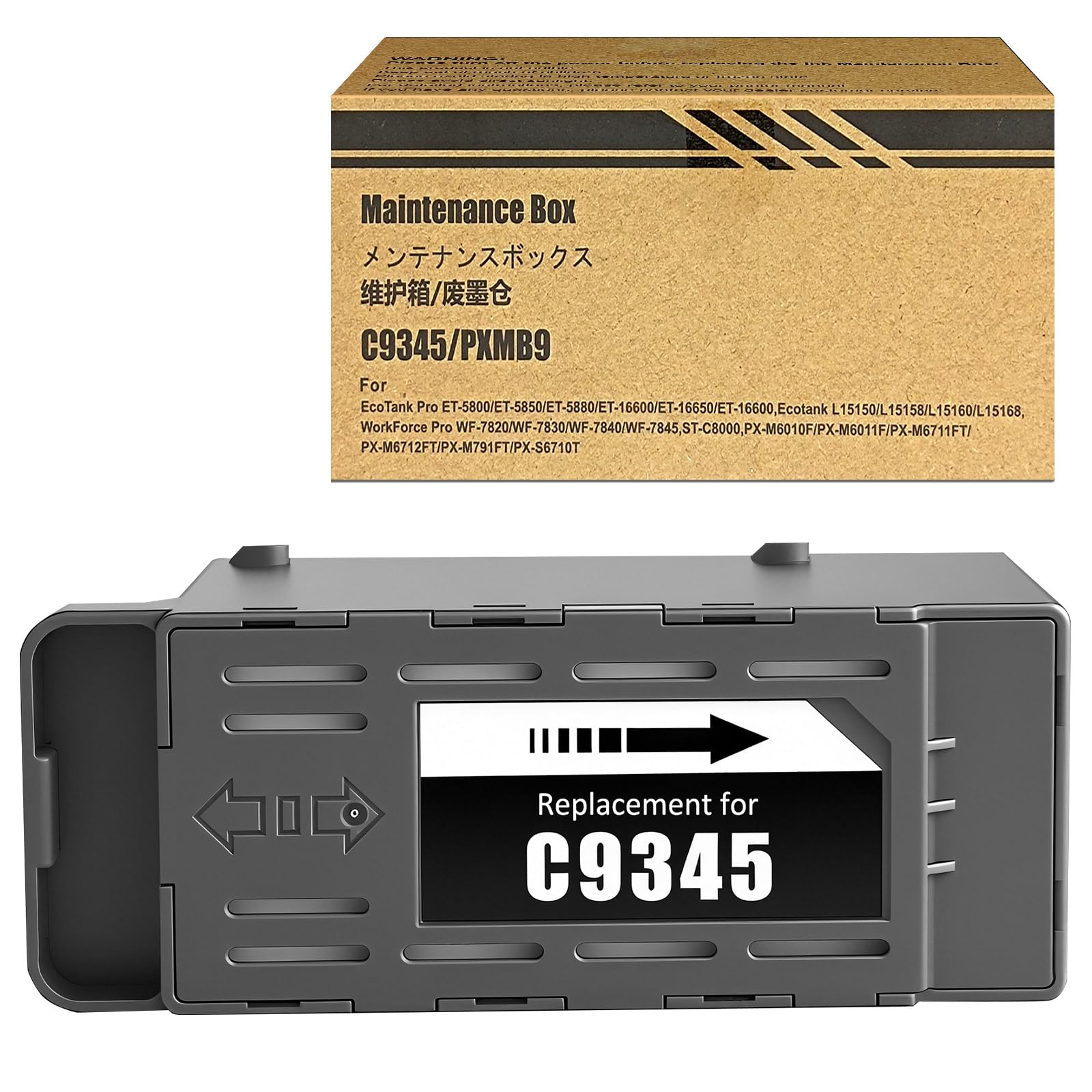 LAIPENG C9345 Ink Maintenance Cartridge C12C934591 Compatible for ET-5800 ET-5850 ET-5880ET-16650 ET-16600 ET-16150 Mono ET-M16600 WF-7830DTWF WF-7840DTWF SC-8000 WF-7840 15150 L15160 Printer