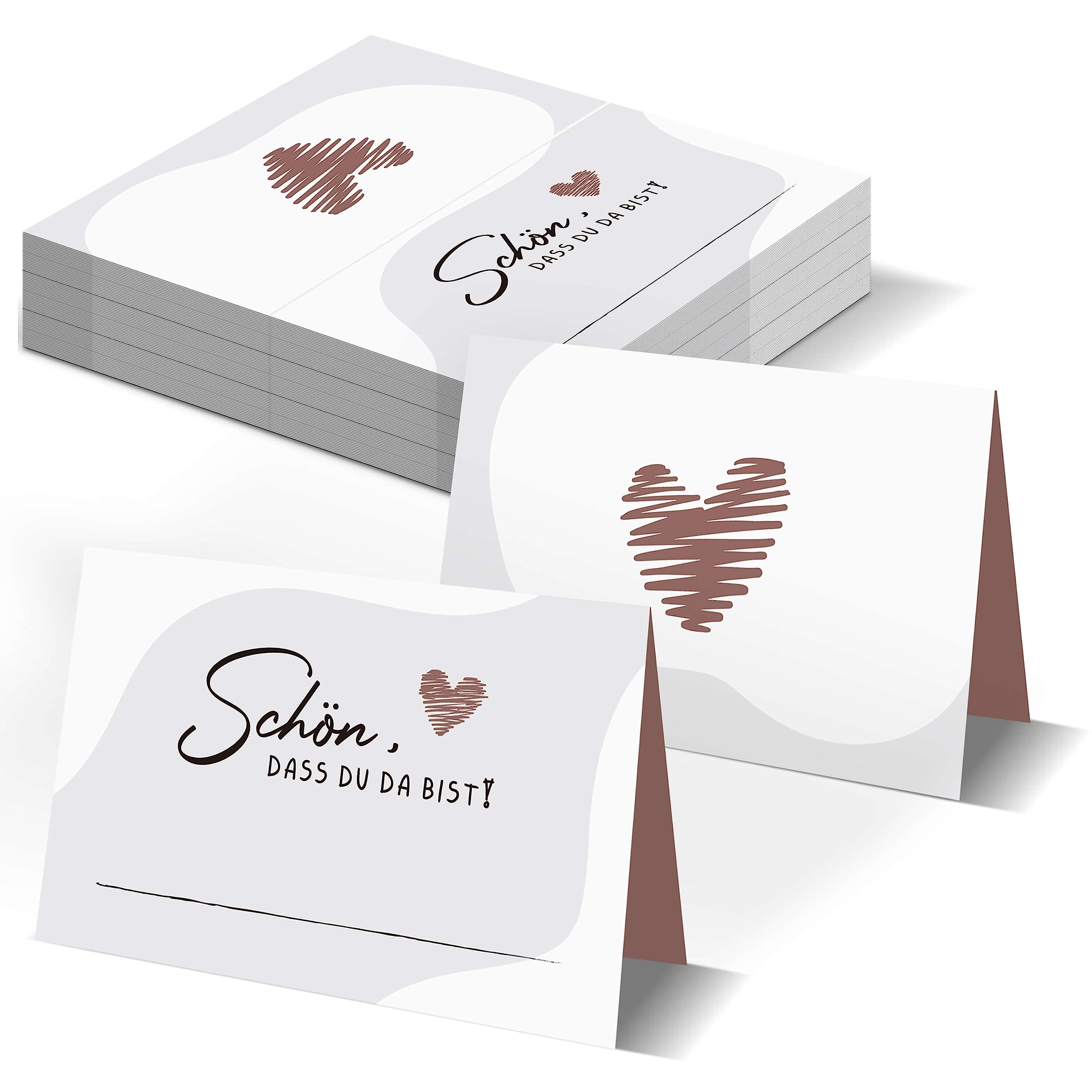 BIROYAL Love Red Place Cards, 50 Pcs (Pack of 1) Paper, Vintage Design, Blank Space for Labeling, Ideal for Weddings, Dinner Parties, Special Occasions