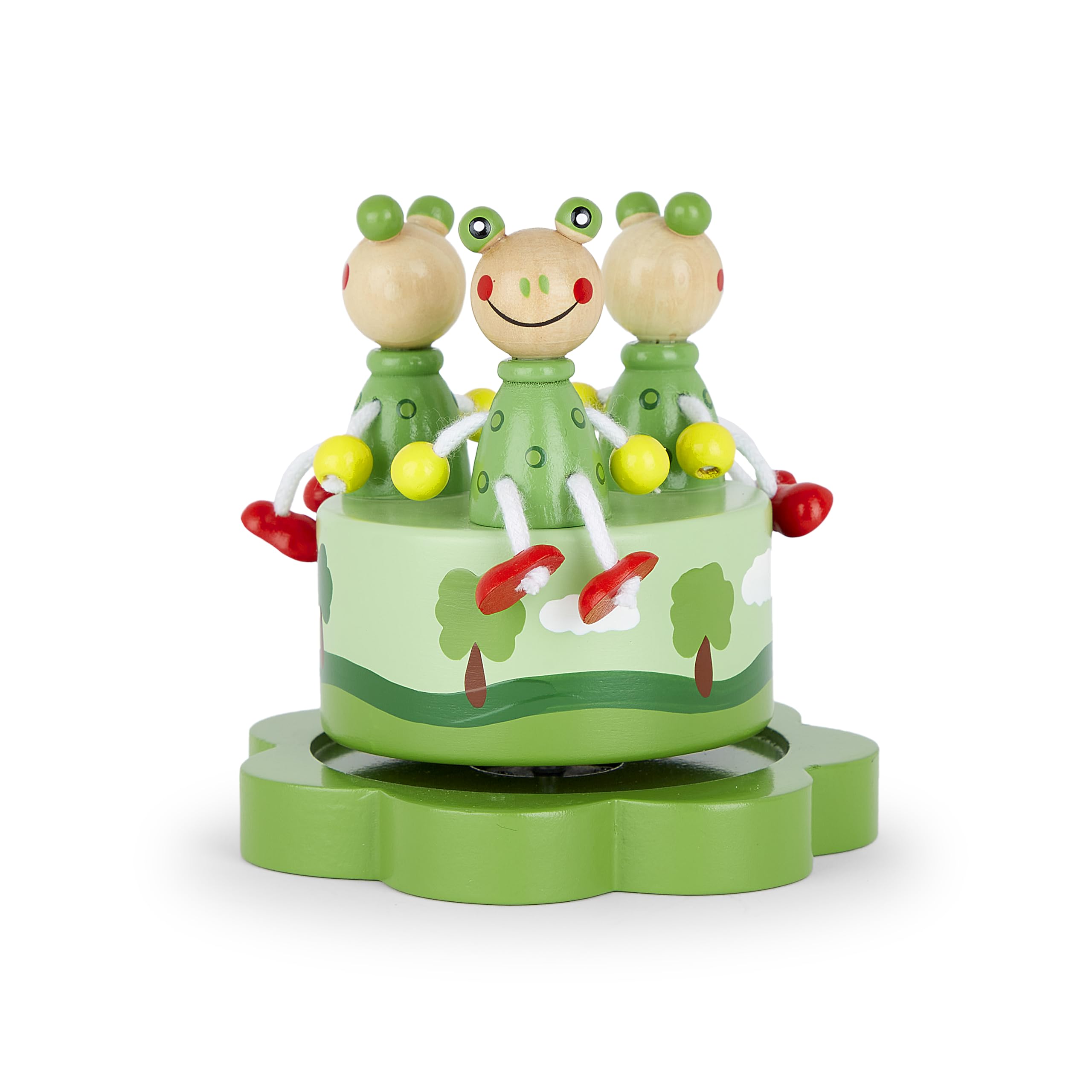 Mousehouse Gifts - Wooden Frog Music Box for Children, Pop Goes the Weasel Nursery Music Box for Baby Boy or Girl