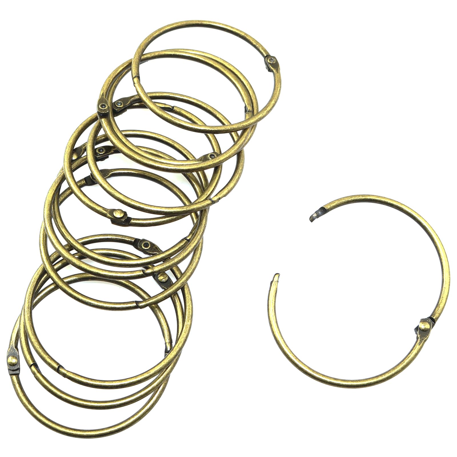 Photo 1 of Lind Kitchen 2 inches Metal Binder Rings Book Ring Loose Leaf Binder Hinged Buckle Binding Rings Key Rings Bulk Big Large Key Ring Binder Ring Metal Rings for Index Cards Photo Album DIY, Bronze