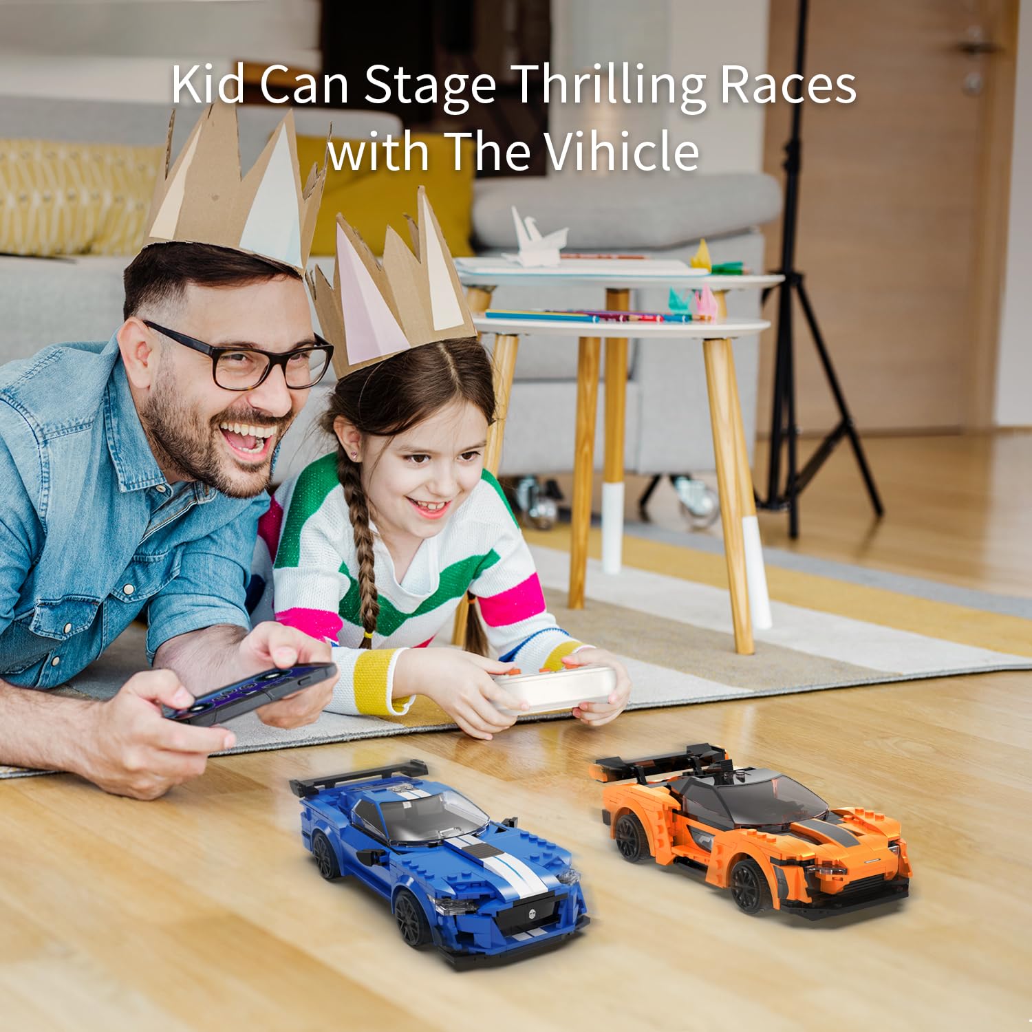 CADA Blocks RC Ritter-500 Fahrzeug blau 325 Teile 3