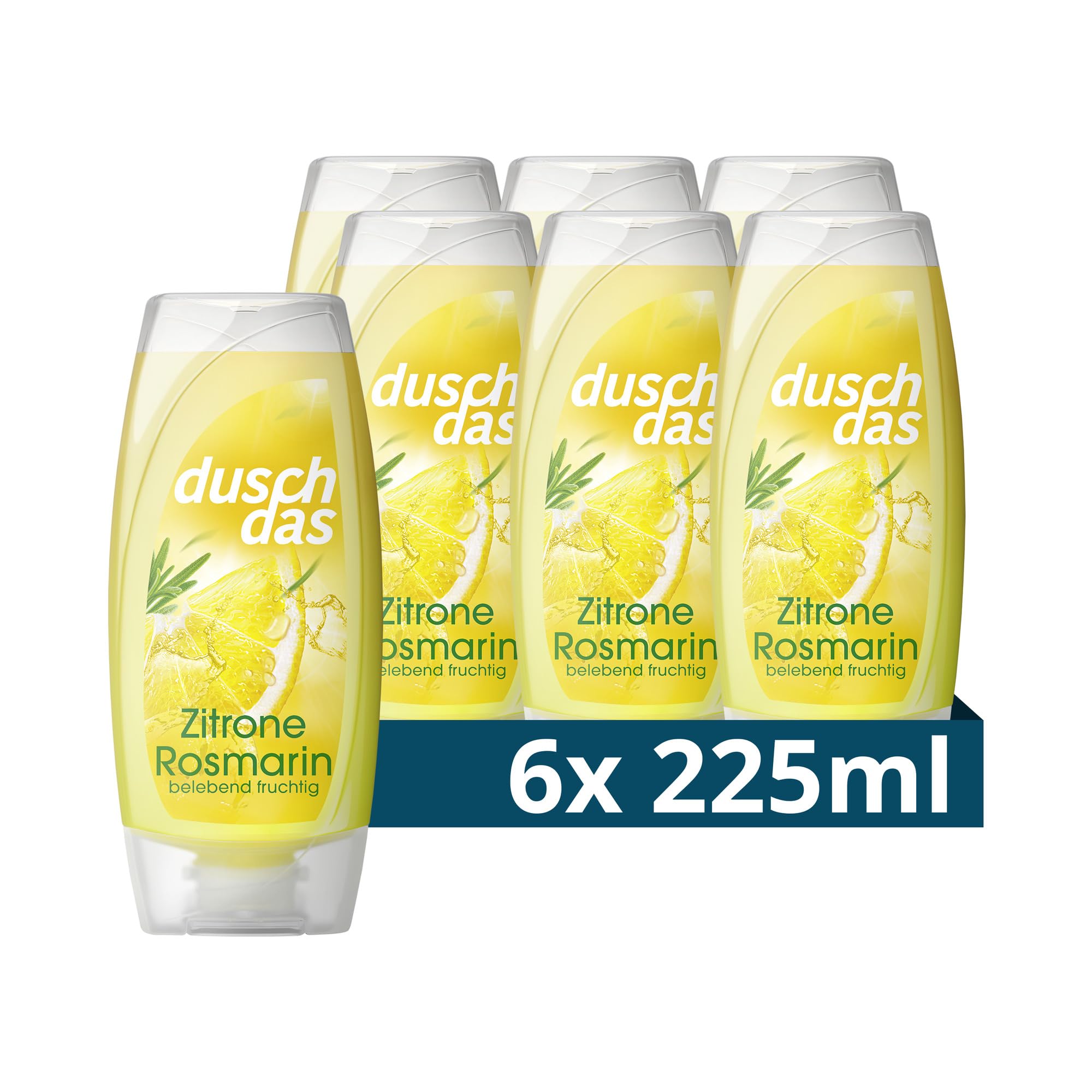 Duschdas Duschgel Zitrone Rosmarin Duschbad mit Fresh-Energy-Duftformel sorgt für einen erfrischenden Start in den Tag 6x 225 ml