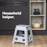 LIVIVO Folding Step Stool Compact Two Tier Anti Slip Grey view 2