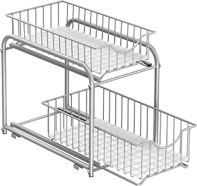 Organizzatore da Cucina, Scaffale a 2 Ripiani Estraibili