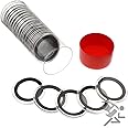 Red Coin Storage Container & (20) Black Ring 32mm Air-Tite Coin Holder Capsules for 1oz American Gold Eagles and 1oz Gold Krugerrands & Kangaroos by OnFireGuy