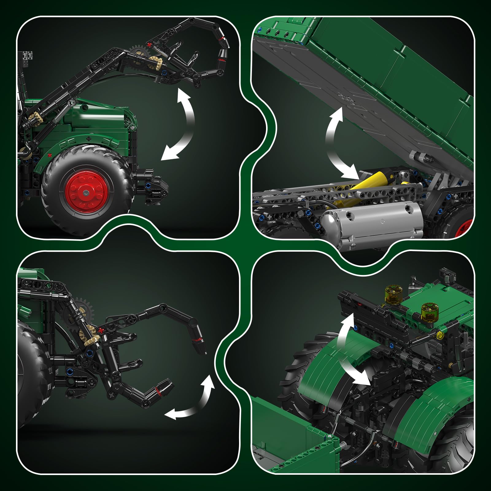 Mould King 17095 Technik Traktor Bausteine Modell, 2368 Teile Ferngesteuert Traktor Klemmbausteine Blockmodell, Baufahrzeug Montagesatz Kit als Spielzeug und Geschenk (14 Jahre und älter) 2