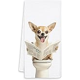 OSLYSOF Funny Chihuahua Hand Towels for Bathroom, Chihuahua Gifts Decorative Towels for Bathroom Washroom, 16x24 Inch